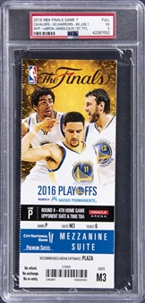 2016 NBA Finals Golden State Warriors/Cleveland Cavaliers Game 7 Full Ticket From Cavaliers First Title - PSA EX 5